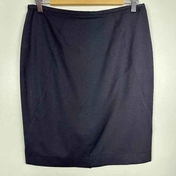 Brooks Brothers 100% Wool Womens Career Pencil Skirt Navy Blue Size 6 - Picture 1 of 6